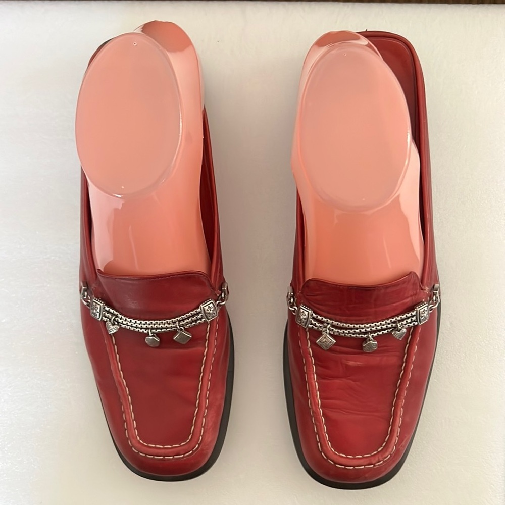 Burgundy mule shoes leather-Brighton